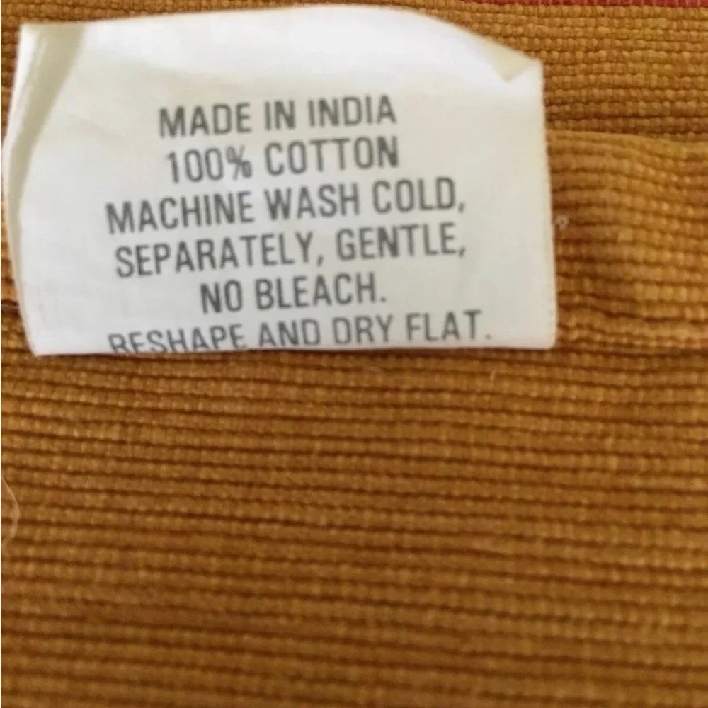 Crate & Barrel striped woven fall autumn table runner 14” x 108”